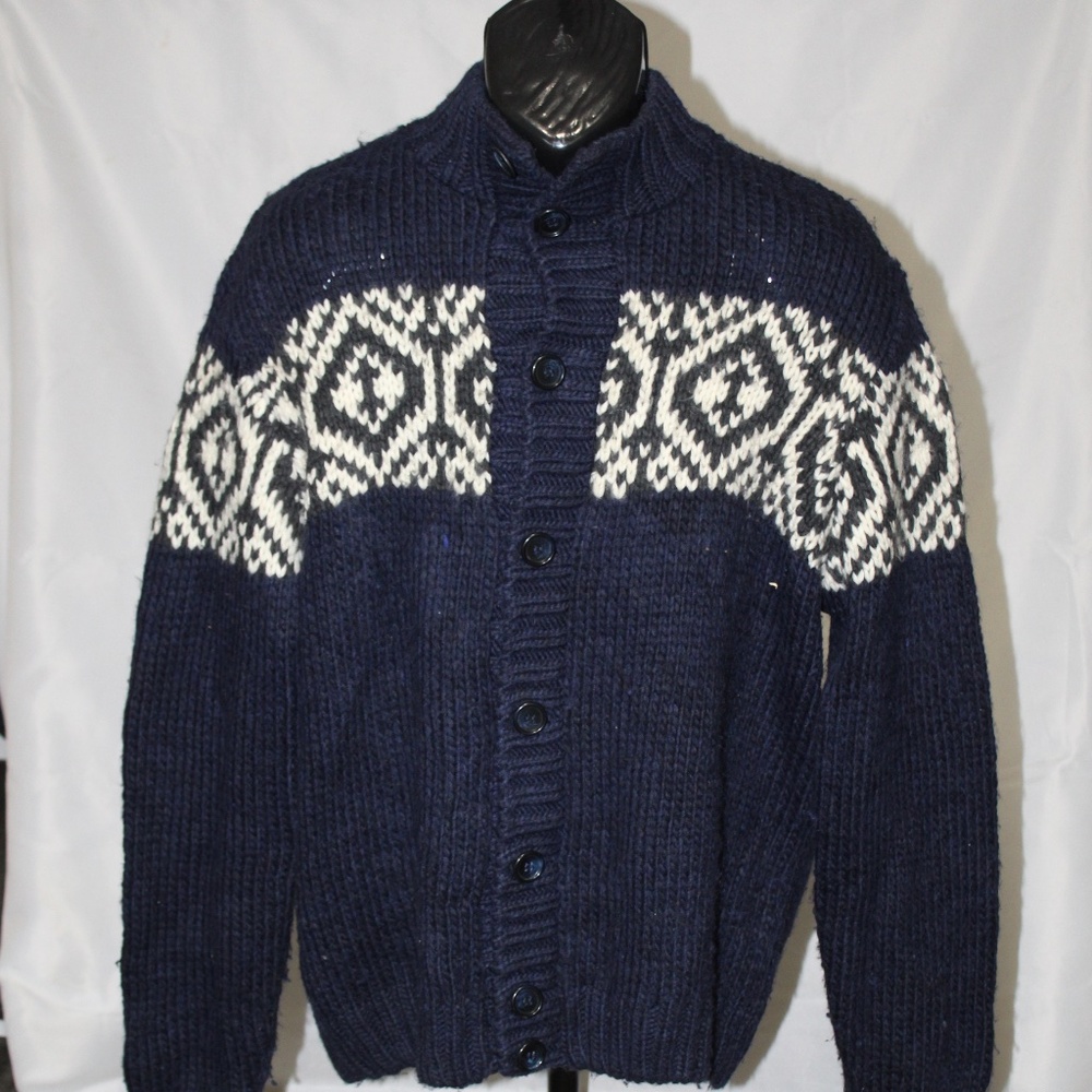 Briard. Knit Button Down Sweater.  Made in Italy. Sz. L